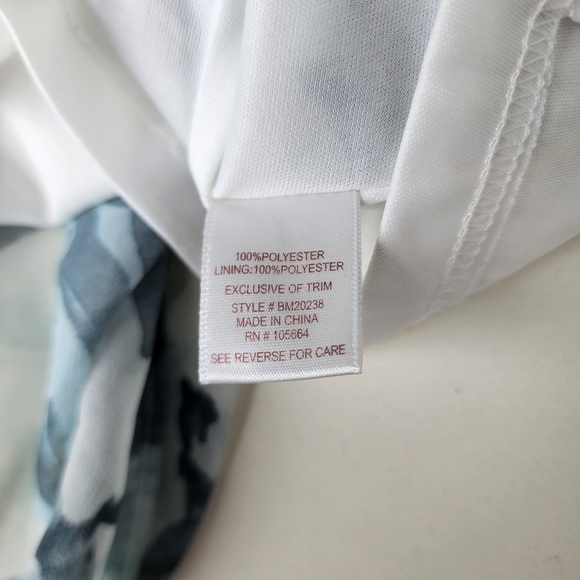 American Glamour Badgley Mischka Dress Womens Long Sleeve Chiffon Beaded Flowy M - Picture 15 of 16